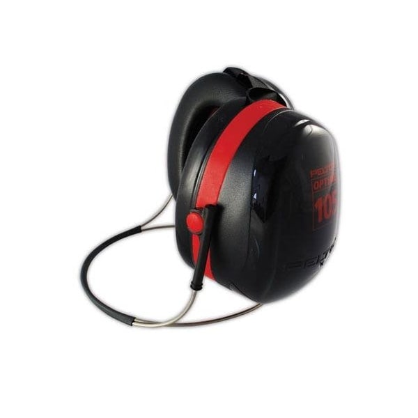 3M Peltor Optime Headband Ear Muffs, Black, Red 10093045081025 - main